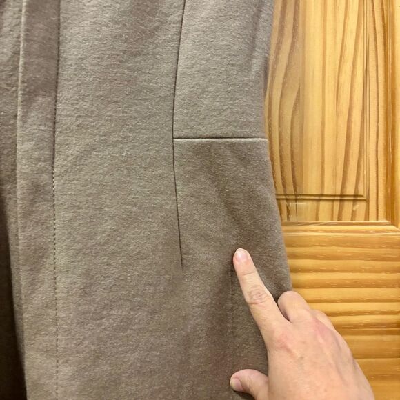 Barneys New York Taupe Midi Wool Fully Lined Sleeveless Dress - Picture 8 of 9